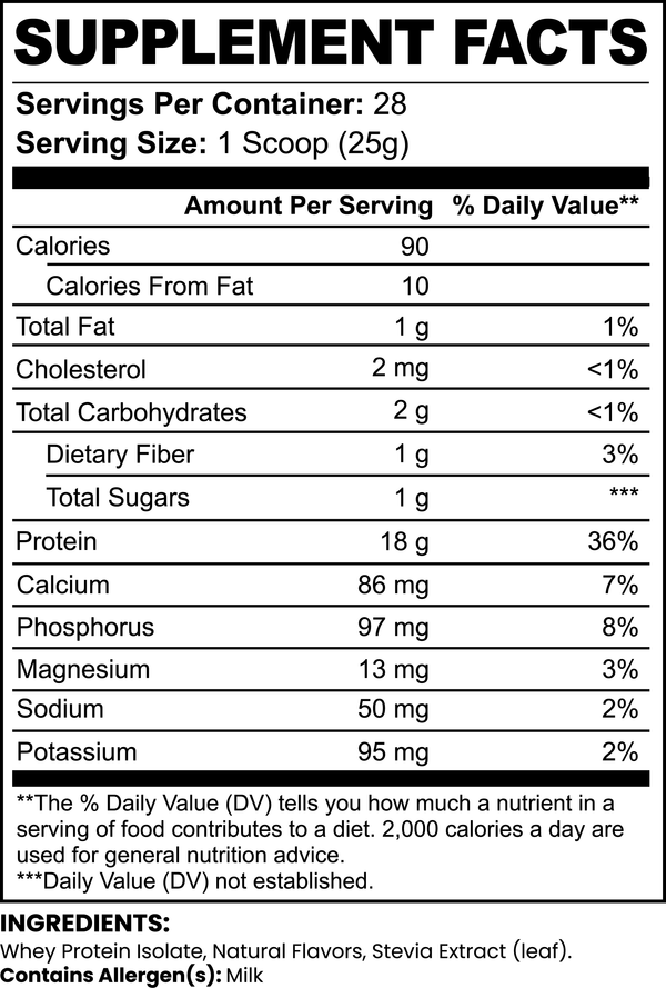 Chocolate Whey Isolate Protein Powder 1.54 lbs Fitness Supplement