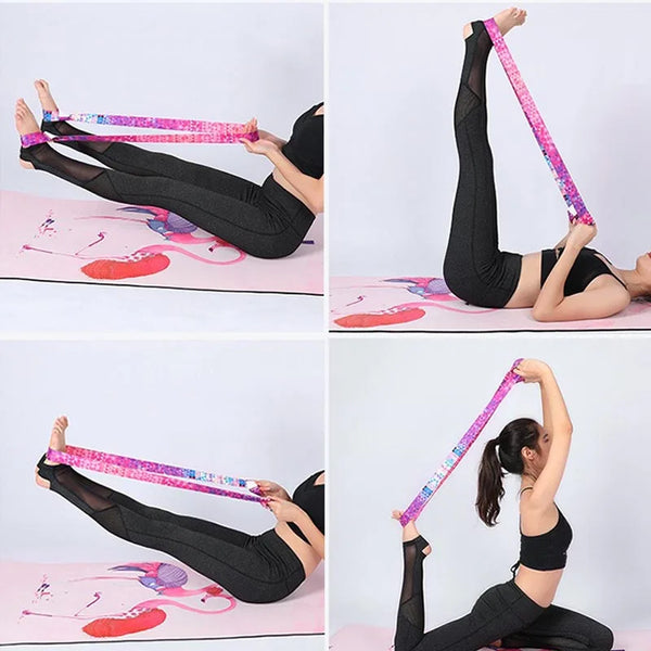 Yoga Mat Strap Elastic Stretching Band Pilates Ballet Training