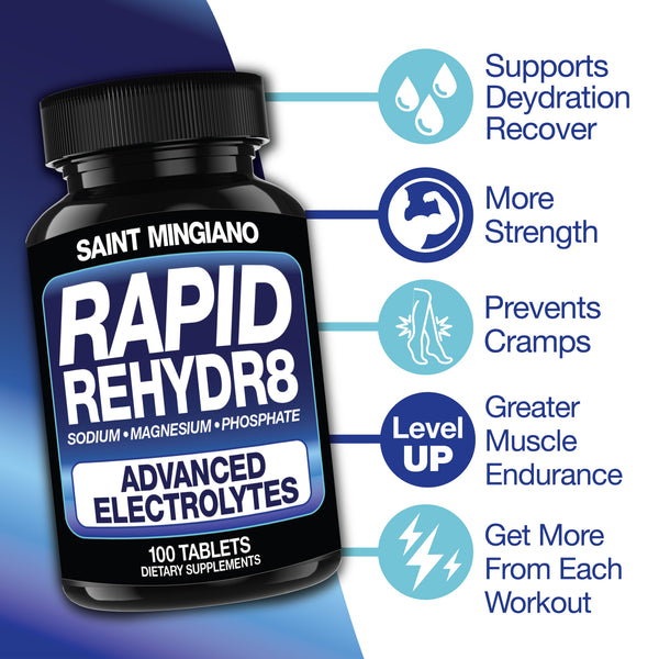 Rapid Rehydr8 Electrolyte Capsules Muscle Recovery Endurance Hydration Support